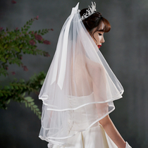 Bridal Wedding Head Yarn Supersenssen Ensemble Tennis Red Photo Props Collar registration butterfly knot headscarf Accessories Short