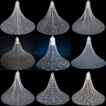 New shake-in-the-style bridal sparkling superfairy photo prop selfie with a female head yarn long trailing Korean-style wedding