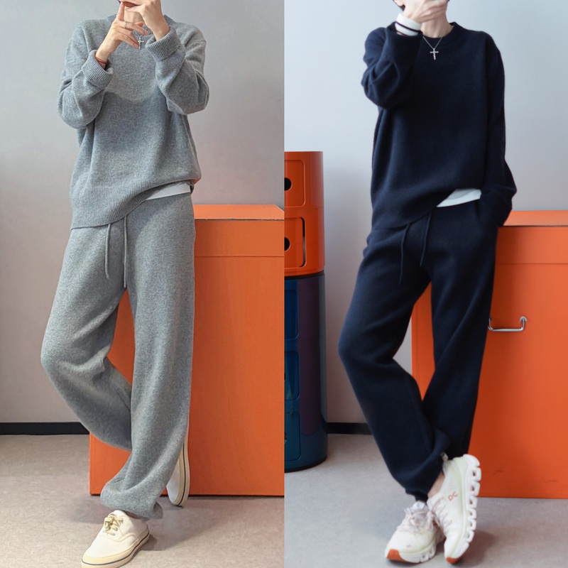 Chao's Favorite Set, Simple and High-End, 2-Color Cashmere Suit, Can Be Worn as a Set or Separately