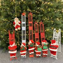 Chimney-climbing ladder rope bead curtain electric toy doll childrens gifts Christmas decorations
