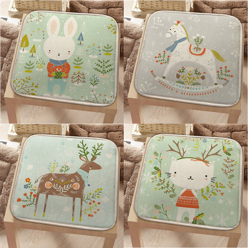 Cotton Hemp Thickened Cushion Student Chair Cushion Floating Window Mat Fabric Art Office Chair Cushion Car Cushion Sofa Butt Cushion