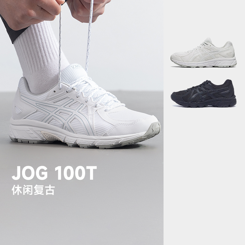 Asics Jog100 t Black Warrior New Retro Casual Running Shoes Wide Last Men's and Women's Lightweight Sports Shoes