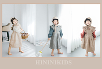 HININI new delivery custom spring French court Sen cotton and linen girls big children small children two-piece dress