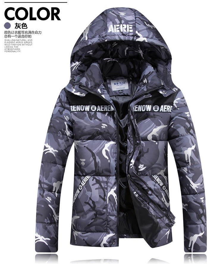 Quần áo mùa đông nam nữ mới quần áo cotton thanh niên ngụy trang dày cộng với phân bón cộng với sinh viên đại học quần áo cotton 200 kg đồ đôi nam nữ đẹp