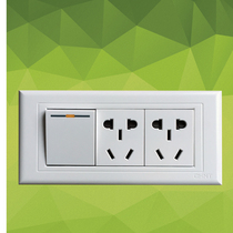 Chint one open two plug switch socket 118 type NEW5G single open double small five-hole panel 1 open 2 small five-hole plug