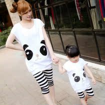 2013 Summer short sleeves new pro-submount 100 hitch panda cartoon suit Korean version big code mother woman dress female dress