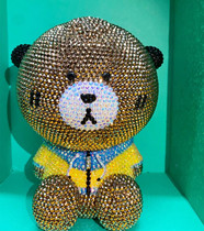Birus bear creative cartoon doll handmade DIY stick Diamond Bear ornaments violent bear piggy bank gift stick Diamond Bear