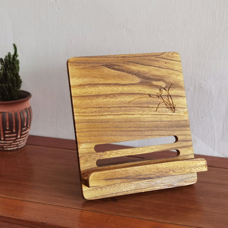 (Seven Rhyme Guqin) Portable Guqin Music Stand Antique Desktop Music Stand Paulownia Tung Wheat Color Guqin Accessories