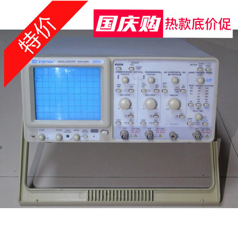 Originally installed Taiwan production solid latitude GOS6200 200MHZ Dual channel oscilloscope special price sales