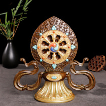 Falun Pure Copper Tibetan Golden Wheel Bao Hui Bao Pure Copper Auspicious Falun Buddha Hall Offerings Ornaments Practice and Worship Dharma Instruments
