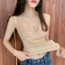 Cộng với nhung dày đồ lót nhiệt gợi cảm sâu V-cổ ren khâu vest dây đeo của phụ nữ không tay đan đáy áo áo khoác jean nữ Áo ba lỗ