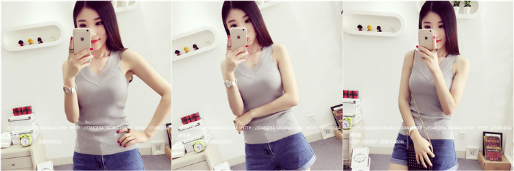 Mùa hè mới phiên bản Hàn Quốc của áo liền thân cổ chữ V quây màu hoang dã dây đeo nữ băng lụa đan tay áo áo nữ