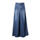 Design sense raw edge wide-leg jeans women's summer thin section high waist slim loose drape straight tube mopping hakama tide