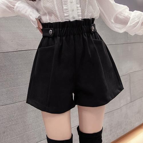 Шерстяные демисезонные шорты, леггинсы, базовые сапоги для отдыха, штаны, 2025 года, высокая талия, А-силуэт, размер