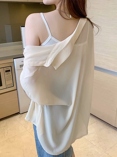 Шелковый кардиган, летняя одежда для защиты от солнца, тонкая рубашка, платье-комбинация, куртка, средней длины