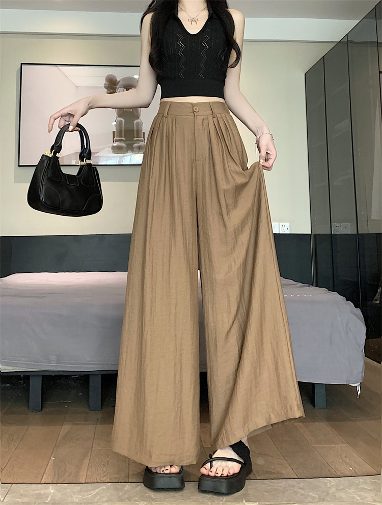 Летняя тонкая шелковая юбка, штаны, свободный крой, высокая талия 