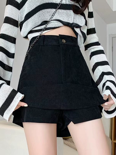 Комплект, весенние штаны, приталенная матовая юбка, осенний, высокая талия, с акцентом на бедрах