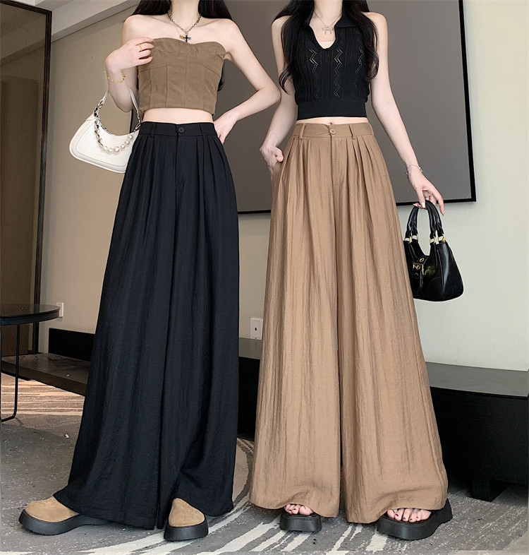 Летняя тонкая шелковая юбка, штаны, свободный крой, высокая талия 