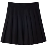 Черный шерстяной осенний модный свитер, приталенная юбка в складку, А-силуэт, высокая талия