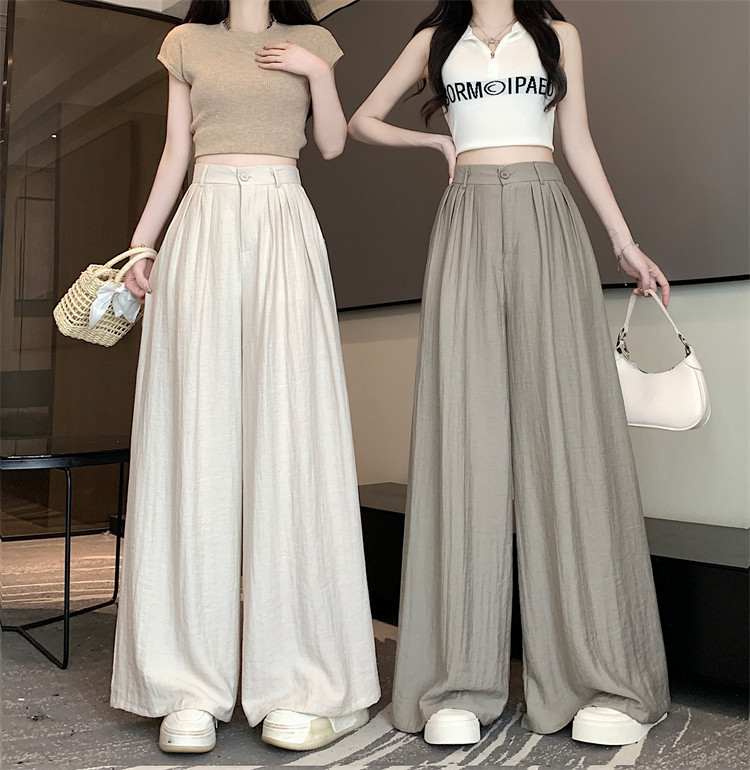 Летняя тонкая шелковая юбка, штаны, свободный крой, высокая талия 