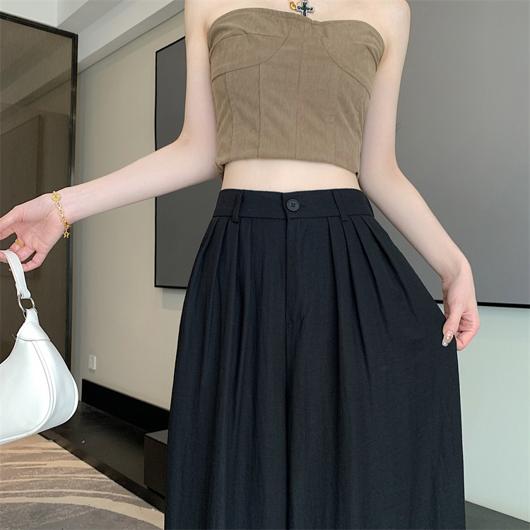 Летняя тонкая шелковая юбка, штаны, свободный крой, высокая талия 