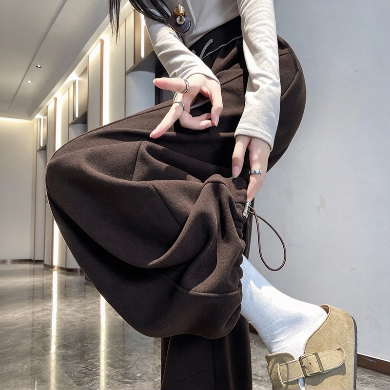 Fleece-Lined Thickened Wide-Leg Pants for Women, Autumn and Winter Cashmere Glutinous Rice Pants, Lazy and Relaxed Jogger Sweatpants Fleece-Lined Thickened Wide-Leg Pants for Women, Autumn and Winter Cashmere Glutinous Rice Pants, Lazy and Relaxed Jogger Sweatpants