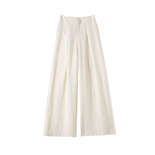 Шелковые тонкие приталенные штаны для отдыха, из хлопка и льна, свободный крой