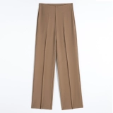 Белые цветные шелковые тонкие штаны, костюм, высокая талия, изысканный стиль, свободный прямой крой