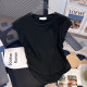 Irregular short-sleeved T-shirt women's summer 2023 new design sense niche slim slim round neck short top