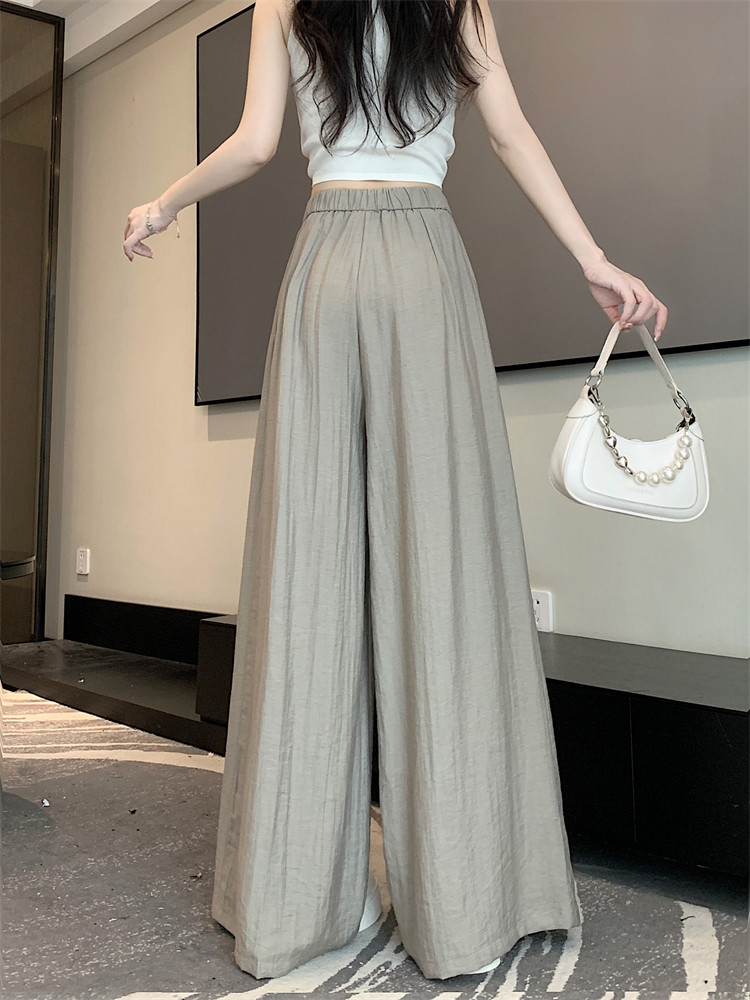 Летняя тонкая шелковая юбка, штаны, свободный крой, высокая талия 