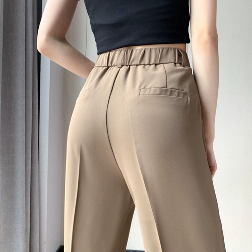 Шелковый шифоновый костюм, тонкие штаны для отдыха, подходит для подростков, высокая талия