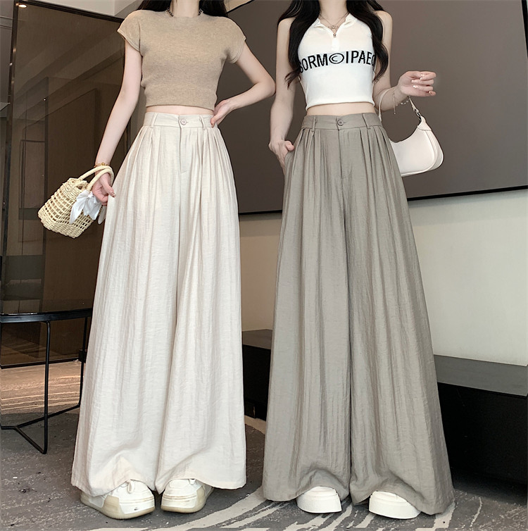 Летняя тонкая шелковая юбка, штаны, свободный крой, высокая талия 