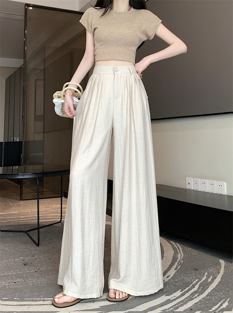 Летняя тонкая шелковая юбка, штаны, свободный крой, высокая талия 
