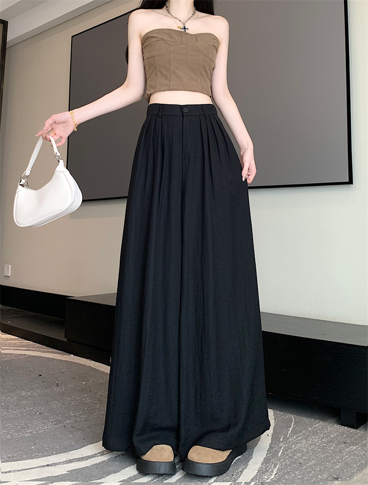 Летняя тонкая шелковая юбка, штаны, свободный крой, высокая талия 