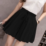 Шифоновые шорты, тонкие приталенные шелковые штаны для отдыха, высокая талия, свободный крой, А-силуэт