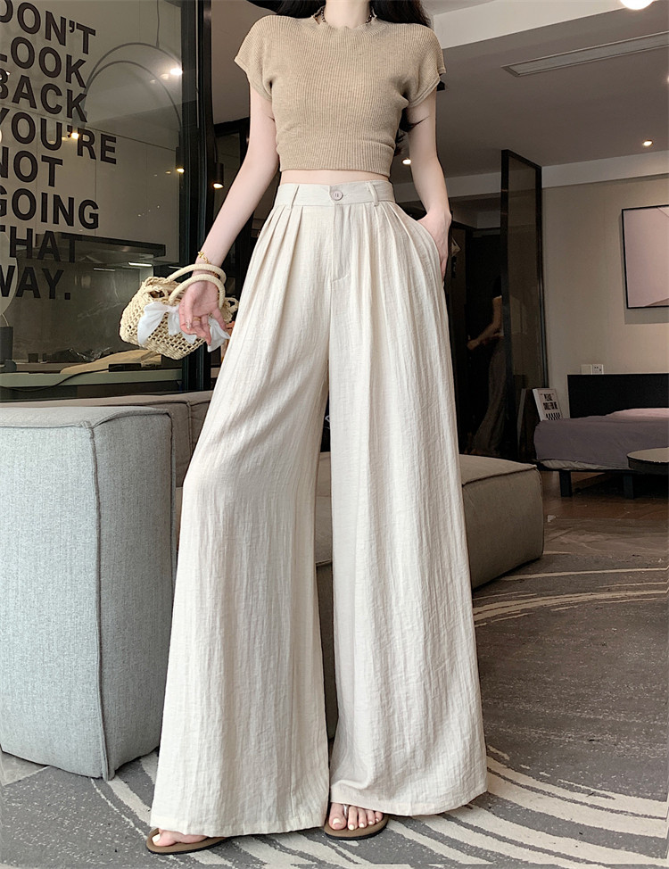 Летняя тонкая шелковая юбка, штаны, свободный крой, высокая талия 