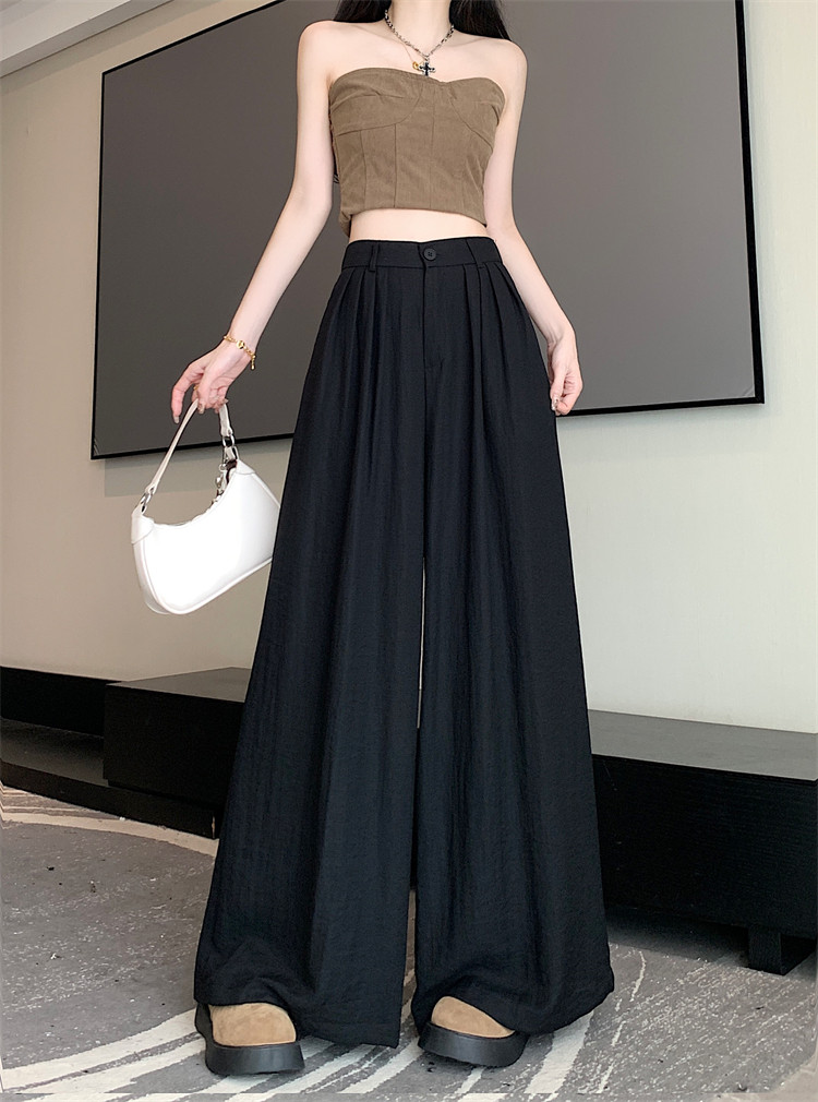 Летняя тонкая шелковая юбка, штаны, свободный крой, высокая талия 