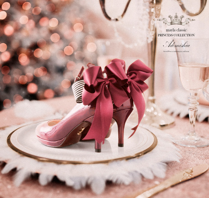 Japanese mayla classic Ademishia two-color butterfly high-heel female patent leather Net Red