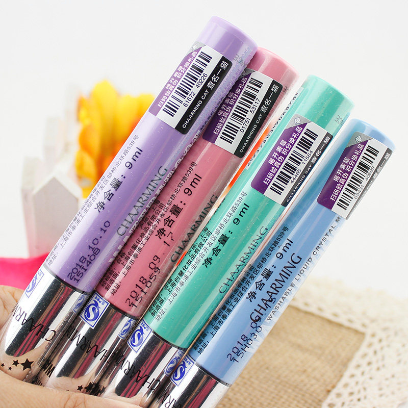 Charted colorful tearful mascara 9ml waterproof without fainting fiber long dense color makeup 689 black