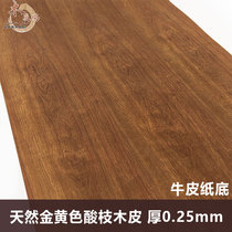 Wood Pidock Natural Golden Brown Acid Branches Solid Wood Leather Furnishing Hotel Furniture Sound Box Handmade Veneered Finish Board Wood Leather