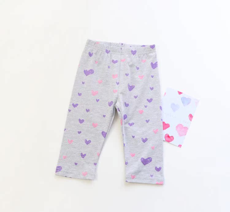 Yêu gia đình ~ quần cotton in hoa cắt cúp 2019 hè tải quần legging bé lớn quần lửng - Quần quần thô cho bé