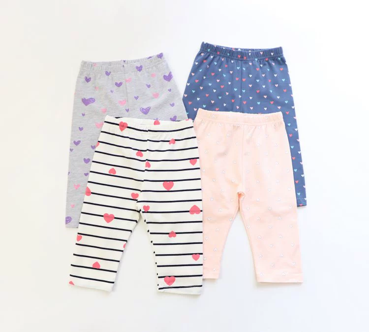 Yêu gia đình ~ quần cotton in hoa cắt cúp 2019 hè tải quần legging bé lớn quần lửng - Quần