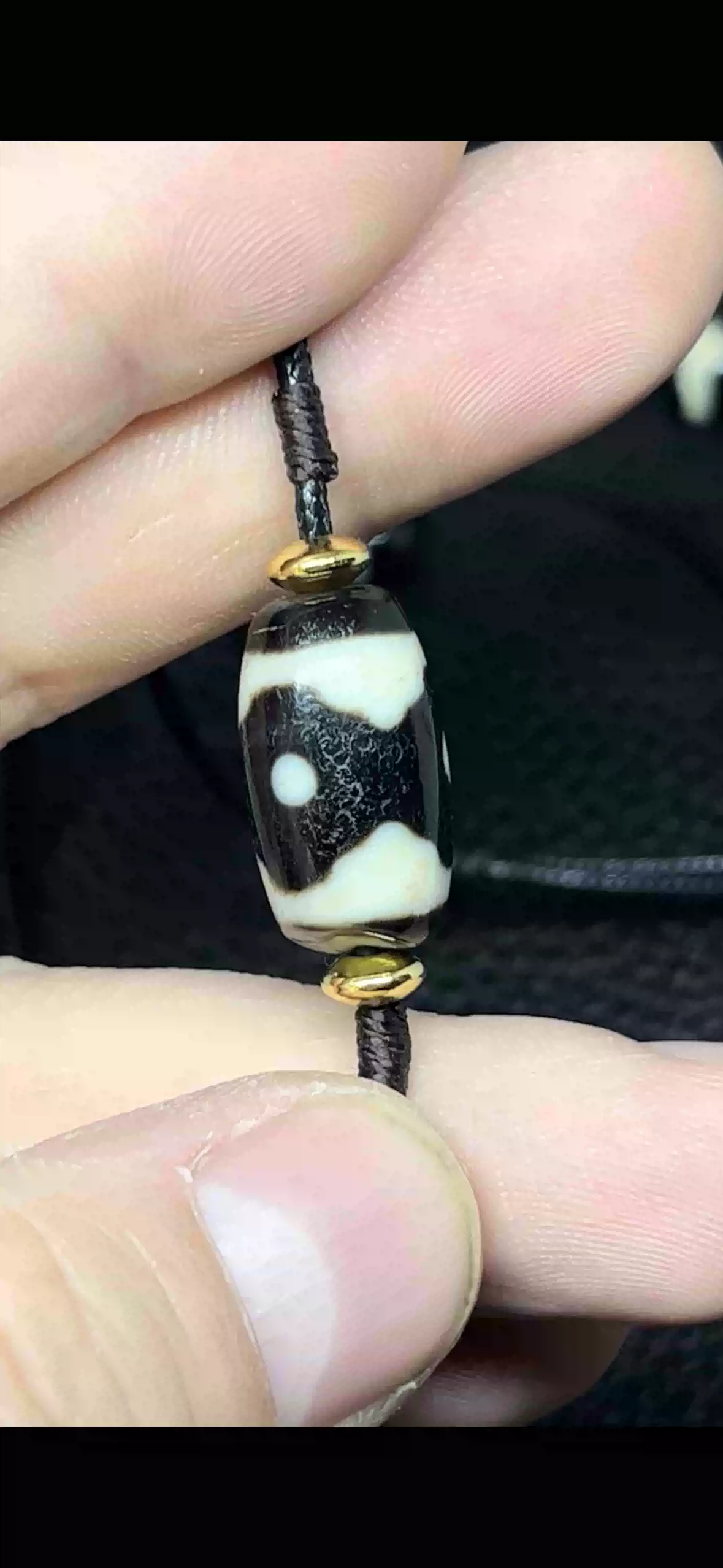 宝盖三眼天珠财神珠陶瓷材质文玩收藏天珠高品质陶瓷天珠