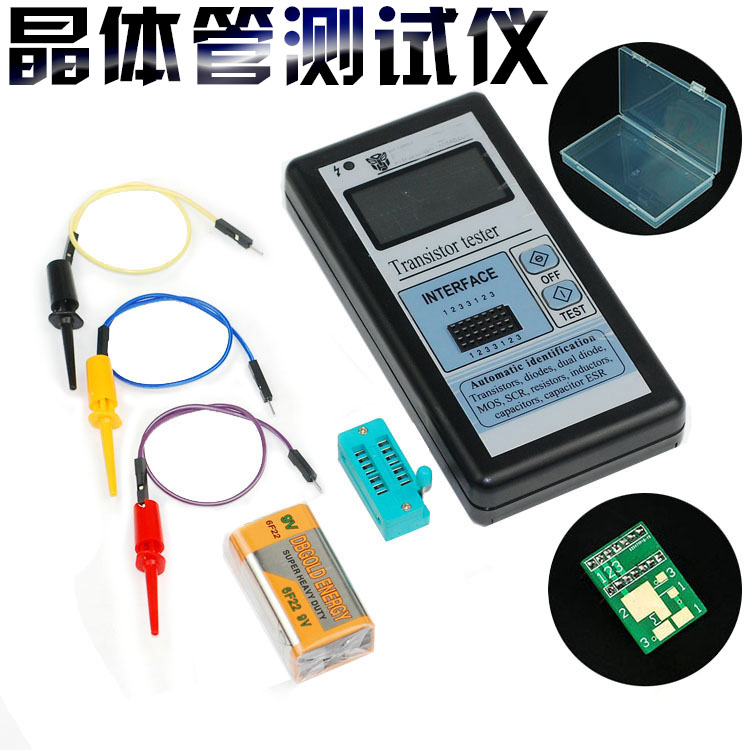 Capacitive ESR meter with shell graphics display resistance inductance di-transistor tester