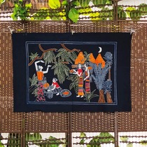 Retro home Residence Decoration Hanging Cloth Chinese Living Room Decoration Painting Room Wall Cloth Art Hanging Painting Handmade Miao Batik Painting