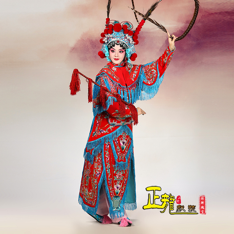 Zhenglong Opera Costume Peking Opera Performance Costume Mu Guiying Wu Dan Costume Knife and Horse Dance Costume Hui San Niang Soft Backrest Female Modified Backrest Zhenglong Opera Costume Peking Opera Performance Costume Mu Guiying Wu Dan Costume Knife and Horse Dance Costume Hui San Niang Soft Backrest Female Modified Backrest