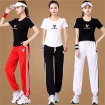 Wulezi Sports Suit Womens Summer Thin 2024 New Square Dance Clothing Ice Silk Short Sleeve Casual Fashion Western Style