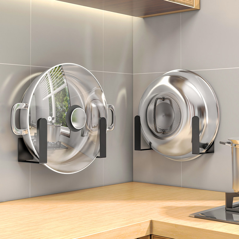 Large size Kitchen Lid Rack Wall-mounted Boiler home Free-to-punch chopping board placement rack containing deity