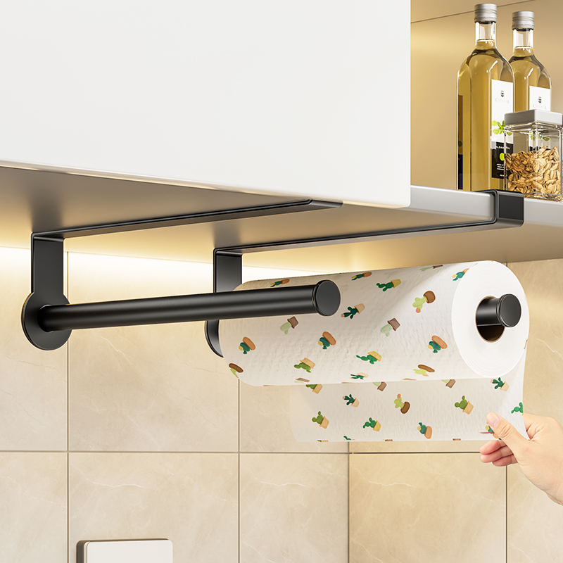 Kitchen Paper Towel Rack Free of perforated cupboard paper hanging cling Cling Film Bag Containing Sloth hanging pole Roll Paper Rack-Taobao