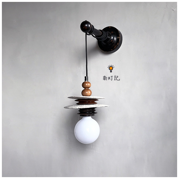 South Lights Ceramics Retro Decorative tea room Silence Book Room Round minimalist Wall Lamp